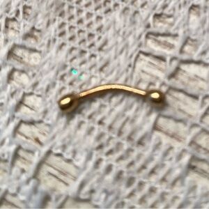 Delicate Gold Curved Bar Stud